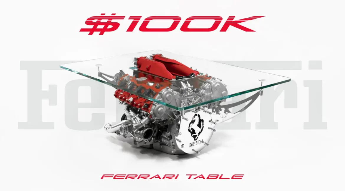 mph club Ferrari California T Special Handling engine, 3.9L v8 twin turbo coffee table thumbnail.