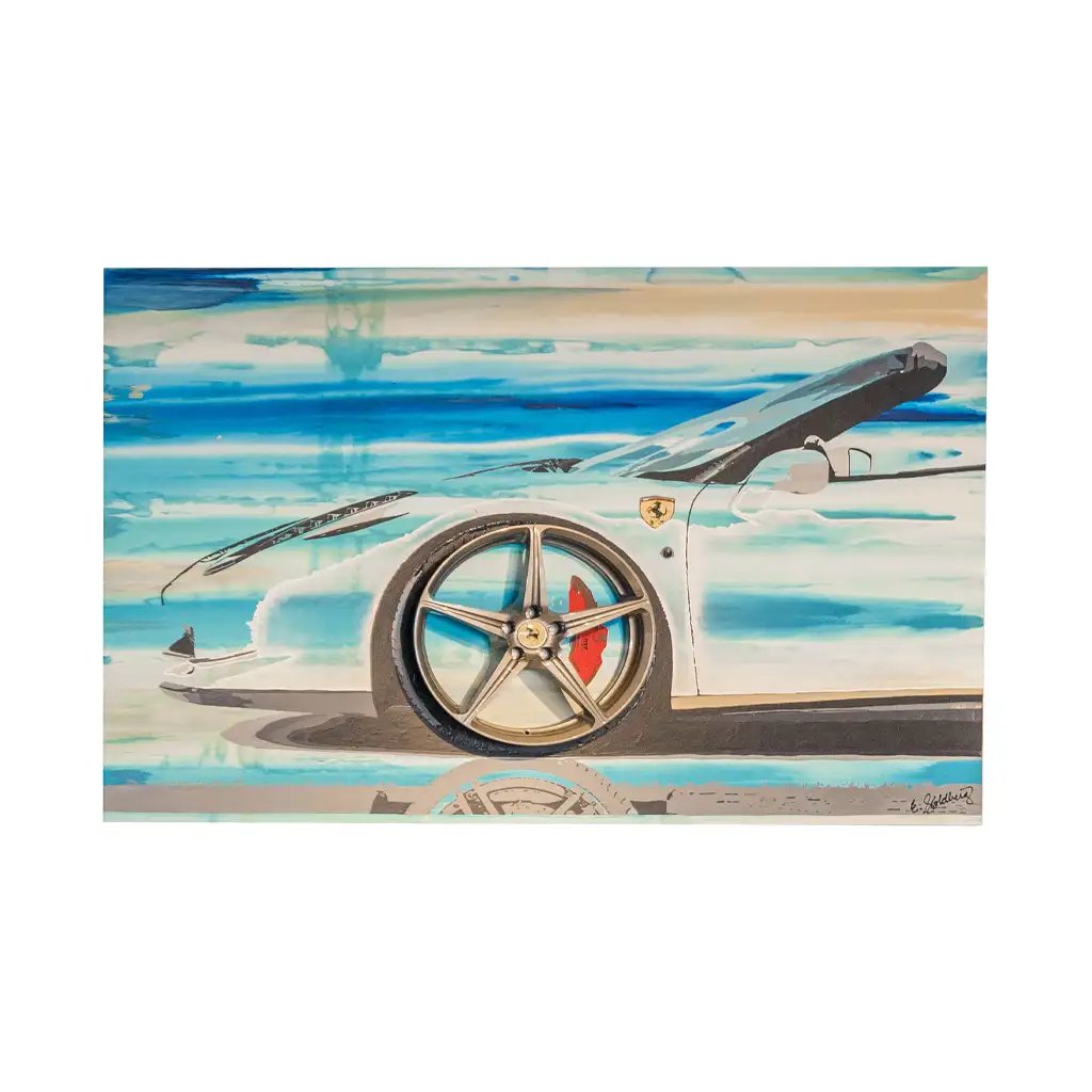 mph club art Erik Skoldberg Ferrari wheel acrylic on canvas