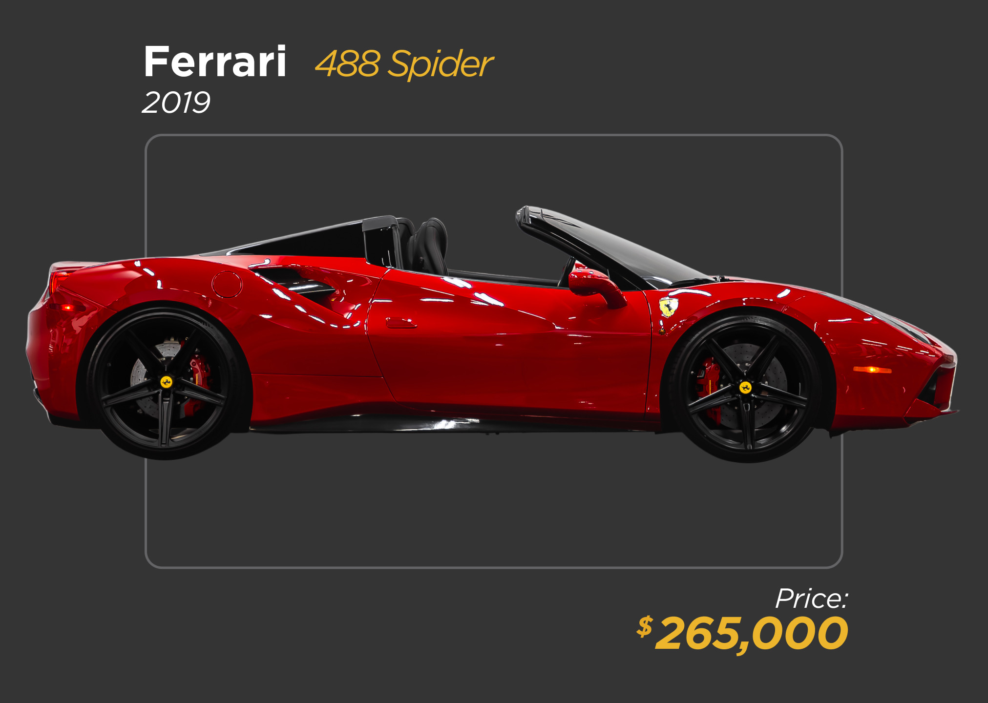 2019 red Ferrari 488 Spider for sale - mph club 265k