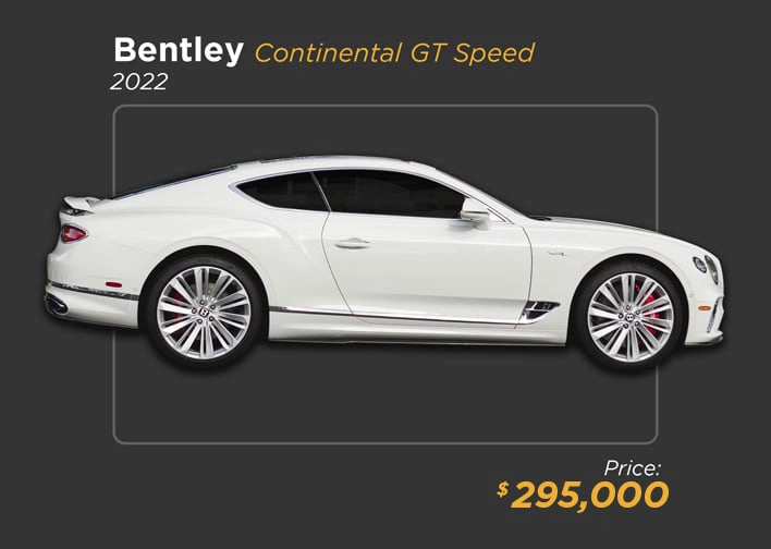 2022 white bentley gt for sale mph club 295k