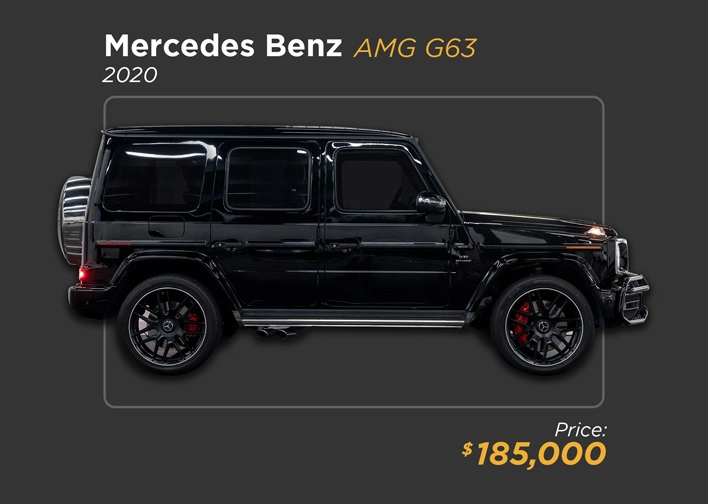 2020 Black exterior white interior Mercedes Benz G63 for sale - mph club 185k