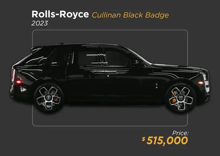 2023 black exterior orange interior Rolls Royce Cullinan Black Badge for sale mph club 515k