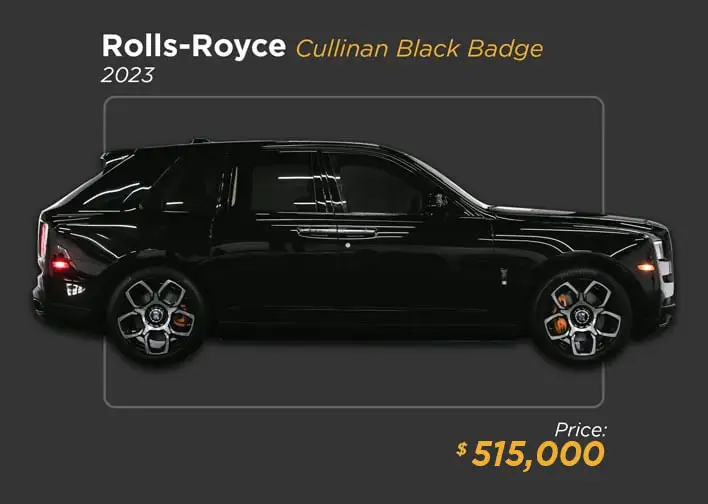 Used 2023 Rolls-Royce Cullinan Black Badge Original MSRP $491,750+ Mandarin  Orange Interior Carbon FIBER! For Sale (Special Pricing)