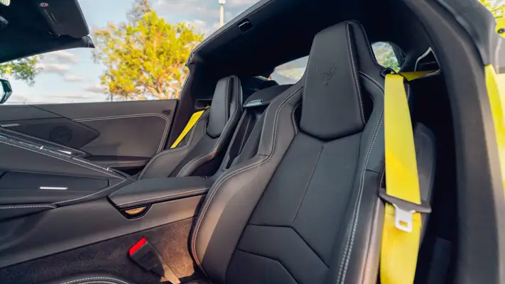 Chevrolet Corvette C8 Stingray rental interior view mph club