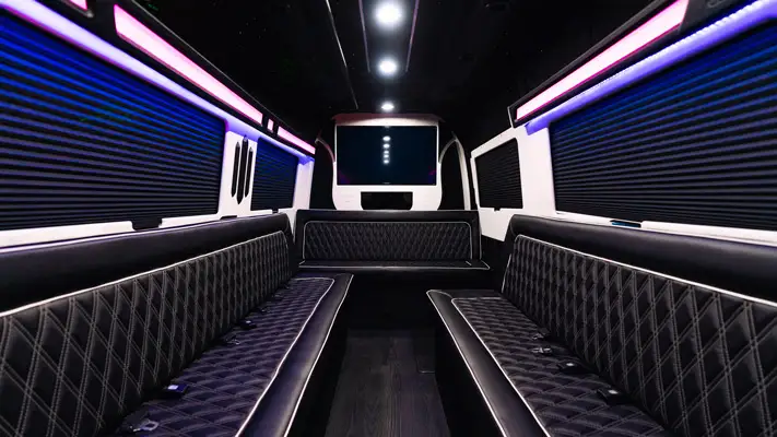 12 passenger Mercedes Benz Limo VIP rental interior 2 view mph club