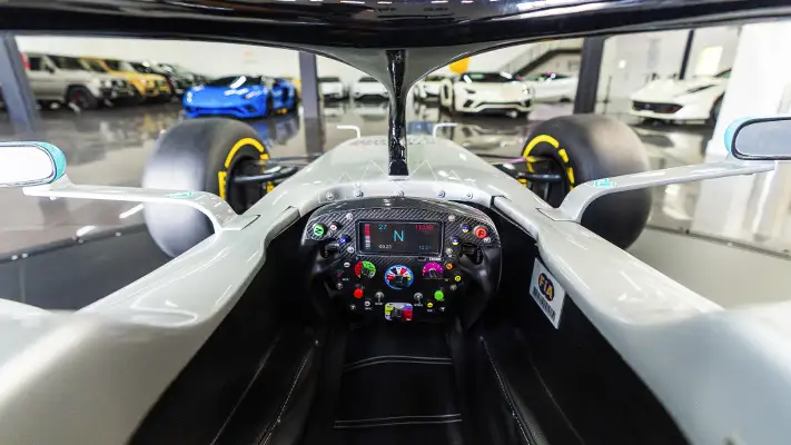F1 W10 Mercedes AMG Petronas dashboard view mph club