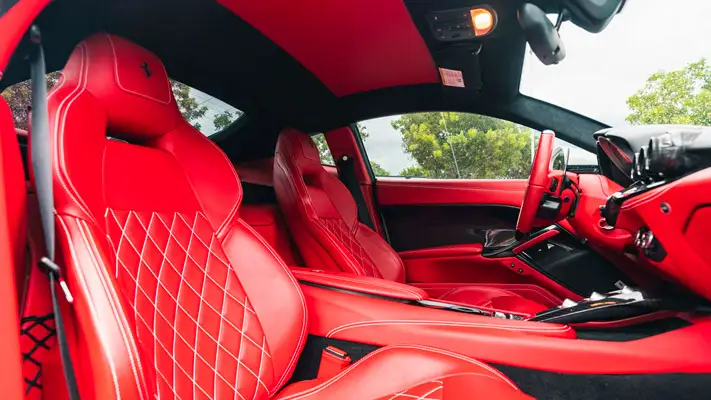 Ferrari F12 rental interior view mph club