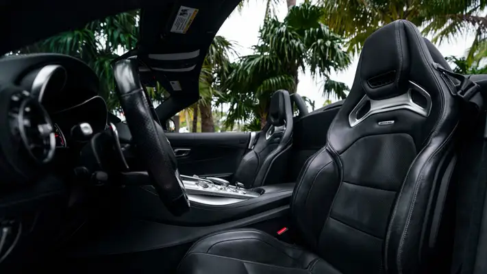 Mercedes Benz AMG GTS convertible rental interior view mph club