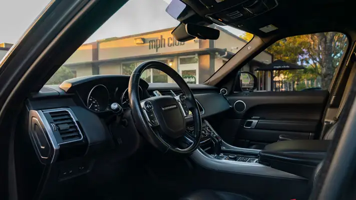 Range Rover Sport HSE rental interior view mph club