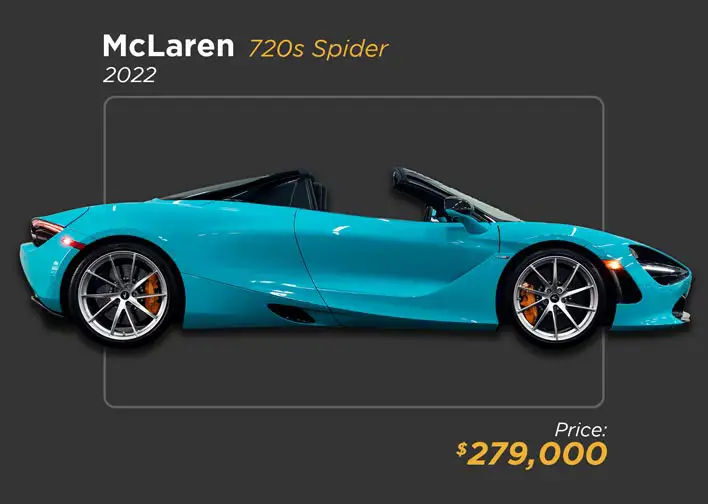 2022 cyan McLaren 720s Spider for sale - mph club 279k