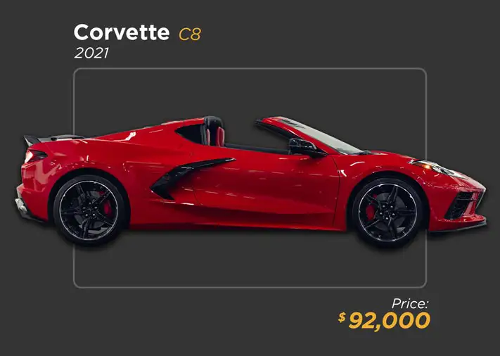 2021 red Chevrolet Corvette C8 for sale mph club 92k
