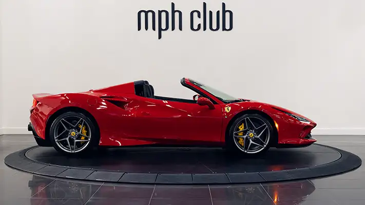 Ferrari F8 Spider rental side view mph club