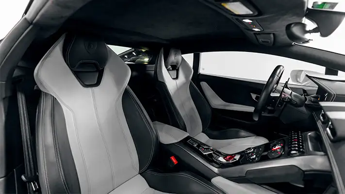 Grey Lamborghini Huracan Coupe rental interior view turntable - mph club