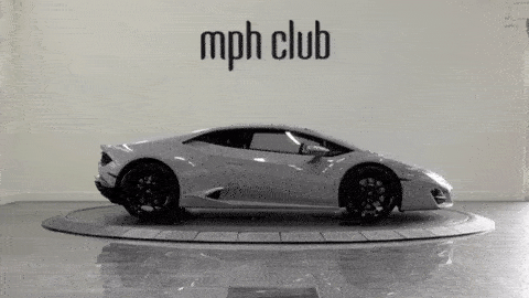 Grey Lamborghini Huracan Coupe rental turntable - mph club