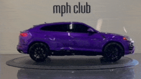 Purple Lamborghini Urus rental mph club