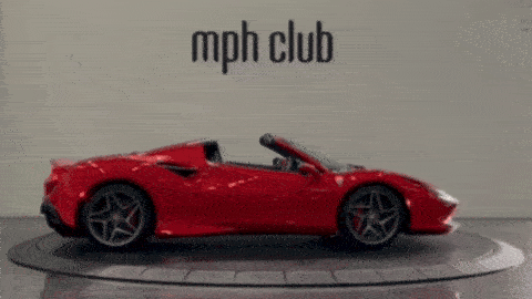 Red with white Ferrari F8 Spider rental - mph club