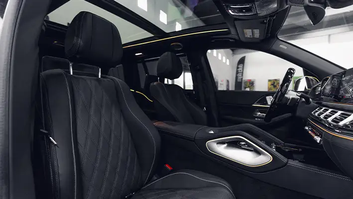Black Mercedes Maybach SUV rental interior view - mph club