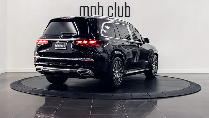 Black Mercedes Maybach SUV rental rear view - mph club