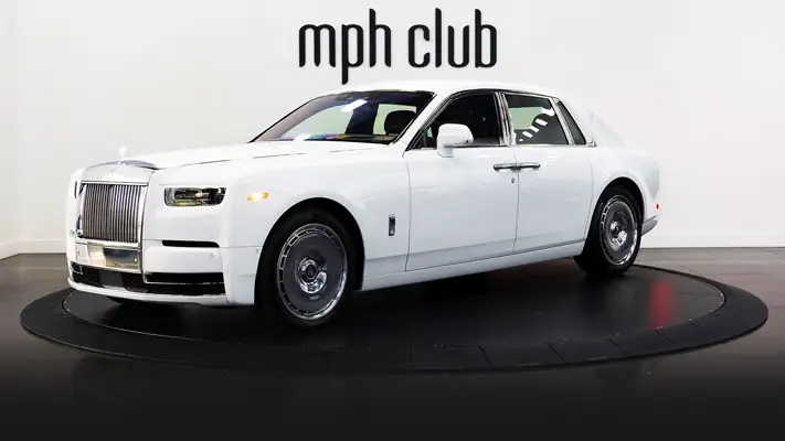 White Rolls Royce Phantom rental profile view - mph club 2 rszd
