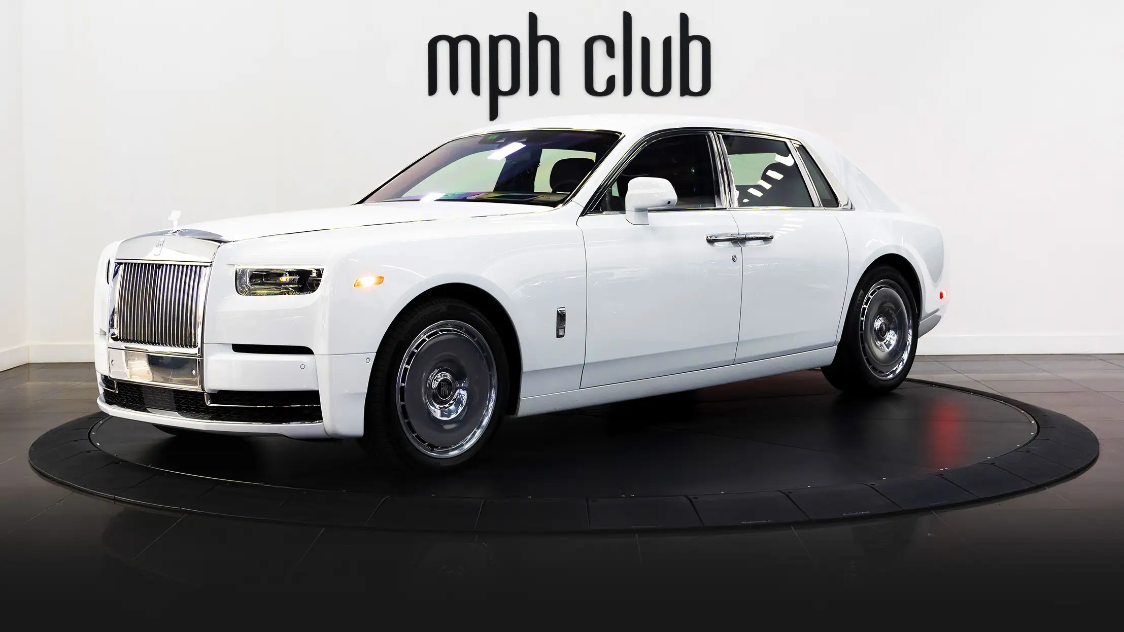 White Rolls Royce Phantom rental profile view - mph club 2
