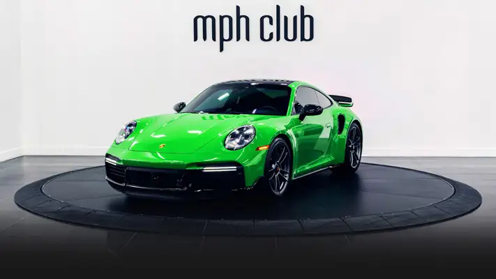 Green Porsche 911 Turbo S profile view rszd - mph club