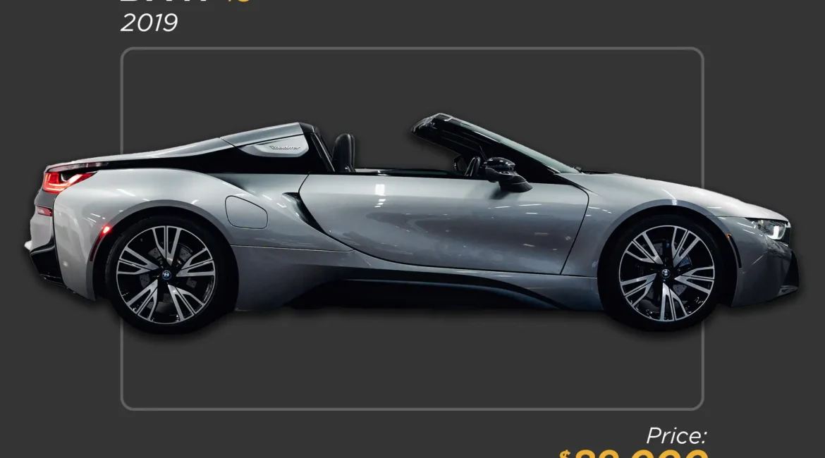 2019 GREY METALLIC BMW I8 FOR SALE 89K