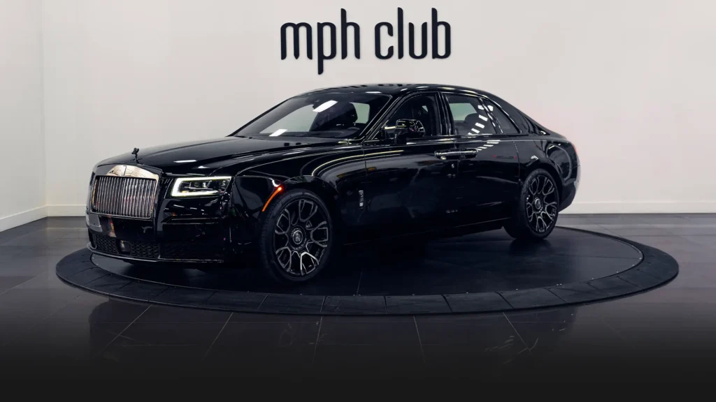 Black Rolls Royce Ghost profile view rental - mph club