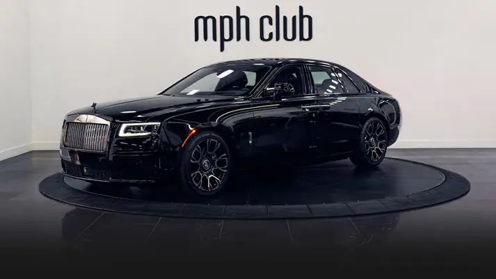 Black Rolls Royce Ghost profile view rental rszd - mph club