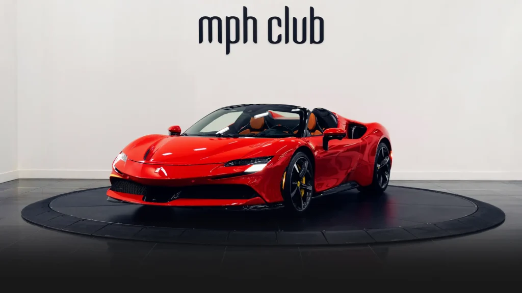 Red Ferrari SF90 Spider profile profile view - mph club