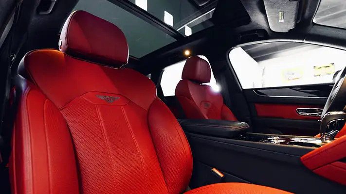Black Bentley Bentayga rental interior view - mph club
