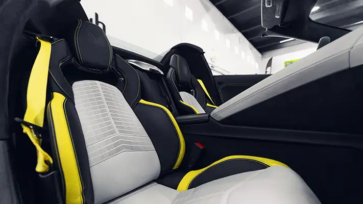 Grey Chevrolet Corvette C8 rental interior view - mph club