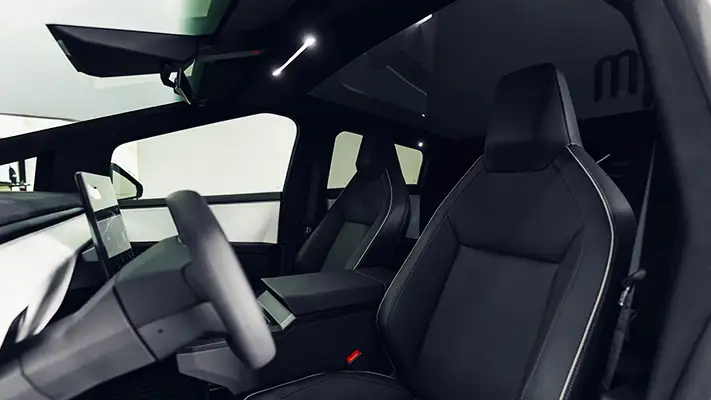 Tesla Cybertruck for rent interior view - mph club