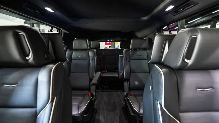 Black Cadillac Escalade ESV rental interior view - mph club