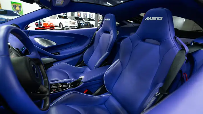 White McLaren GT rental interior view - mph club