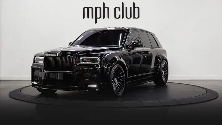 Black Rolls Royce Cullinan Widebody rental profile view rszd - mph club