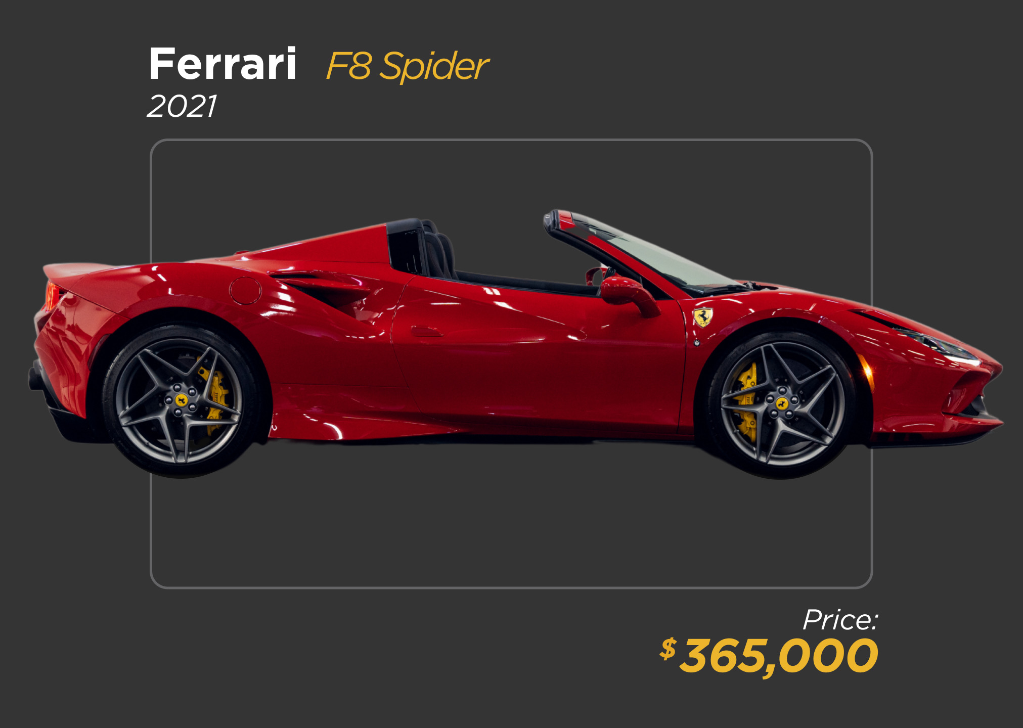 2021 Red Ferrari F8 Spider for sale 365k - mph club