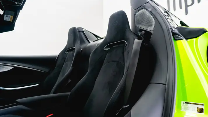 Green McLaren Artura for rent interior view - mph club
