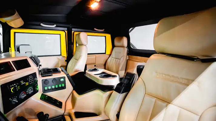 Hummer H1 rental interior view - mph club