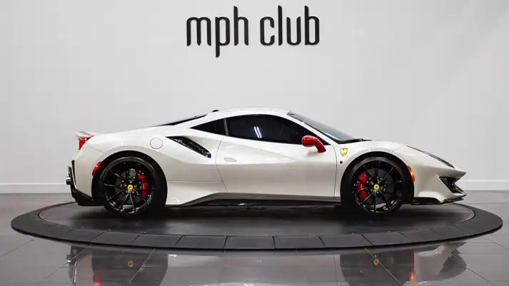 Ferrari 488 Pista rental side view - mph club