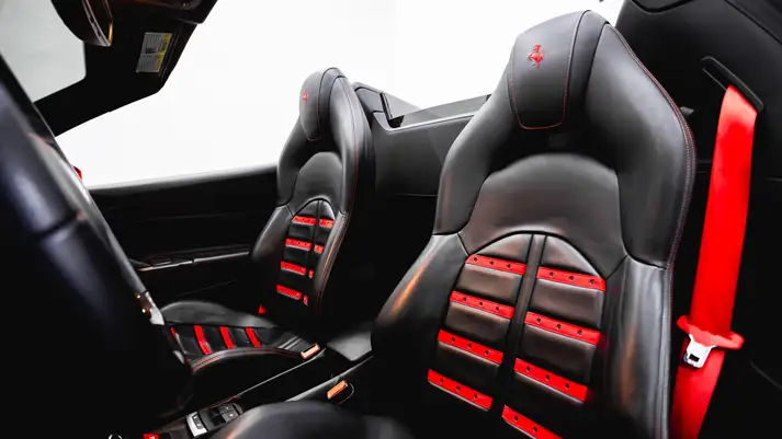 Red Ferrari 488 Spider for rent interior view - mph club