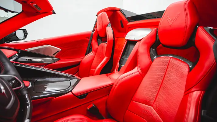 Silver Chevrolet Corvette Z06 rental interior view - mph club