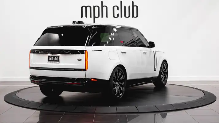 White Range Rover HSE Autobiography rental rear view - mph club