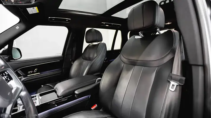 Black on black Range Rover LWB rental interior view - mph club