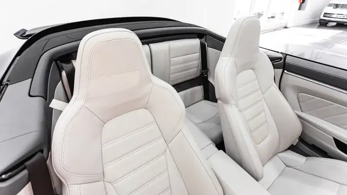 Blue Porsche 911 Turbo S rental interior view - mph club