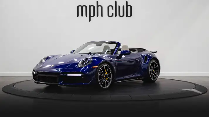 Blue Porsche 911 Turbo S rental profile view rszd - mph club