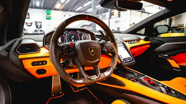 Lamborghini Revuelto rental dashboard view - mph club