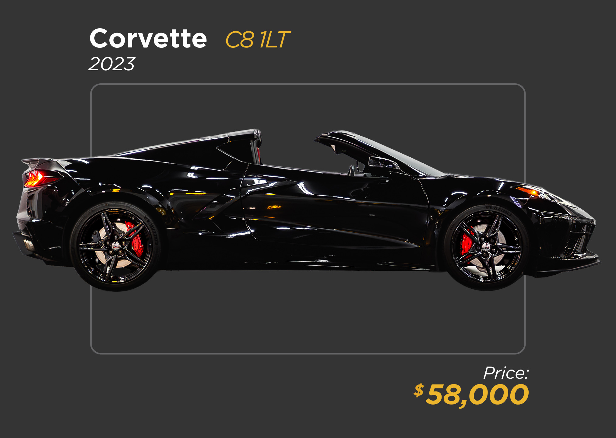 2023 black Chevrolet Corvette C8 for sale - mph club profile 58k