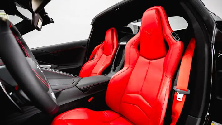Black Chevrolet Corvette Z06 rental interior view - mph club