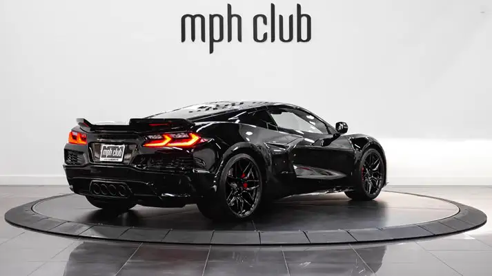 Black Chevrolet Corvette Z06 rental rear view - mph club