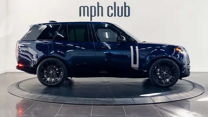 Blue Range Rover rental Miami side view - mph club